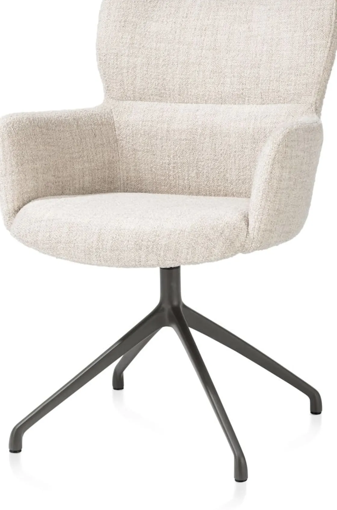 XOOON Sage, armstoel draaibaar - graphiet - stof Luton - Creme^ Armstoelen