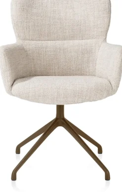 XOOON Sage, armstoel draaibaar - steelbrown - stof Luton - Creme^ Armstoelen
