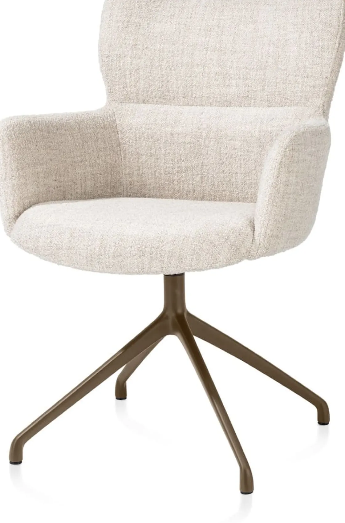 XOOON Sage, armstoel draaibaar - steelbrown - stof Luton - Creme^ Armstoelen