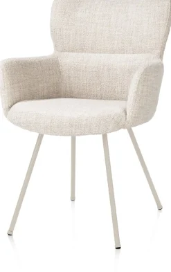 XOOON Sage, armstoel 4-pootjes creme - stof Luton - Creme^ Armstoelen