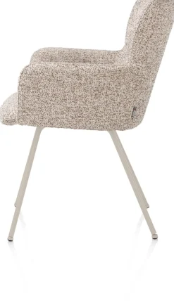 XOOON Sage, armstoel 4-pootjes creme - stof Luton - koper^ Armstoelen