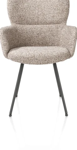 XOOON Sage, armstoel 4-pootjes graphiet - stof Luton - koper^ Armstoelen