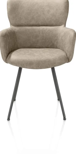 XOOON Sage, armstoel 4-pootjes graphiet - stof Oregon - beige^ Armstoelen