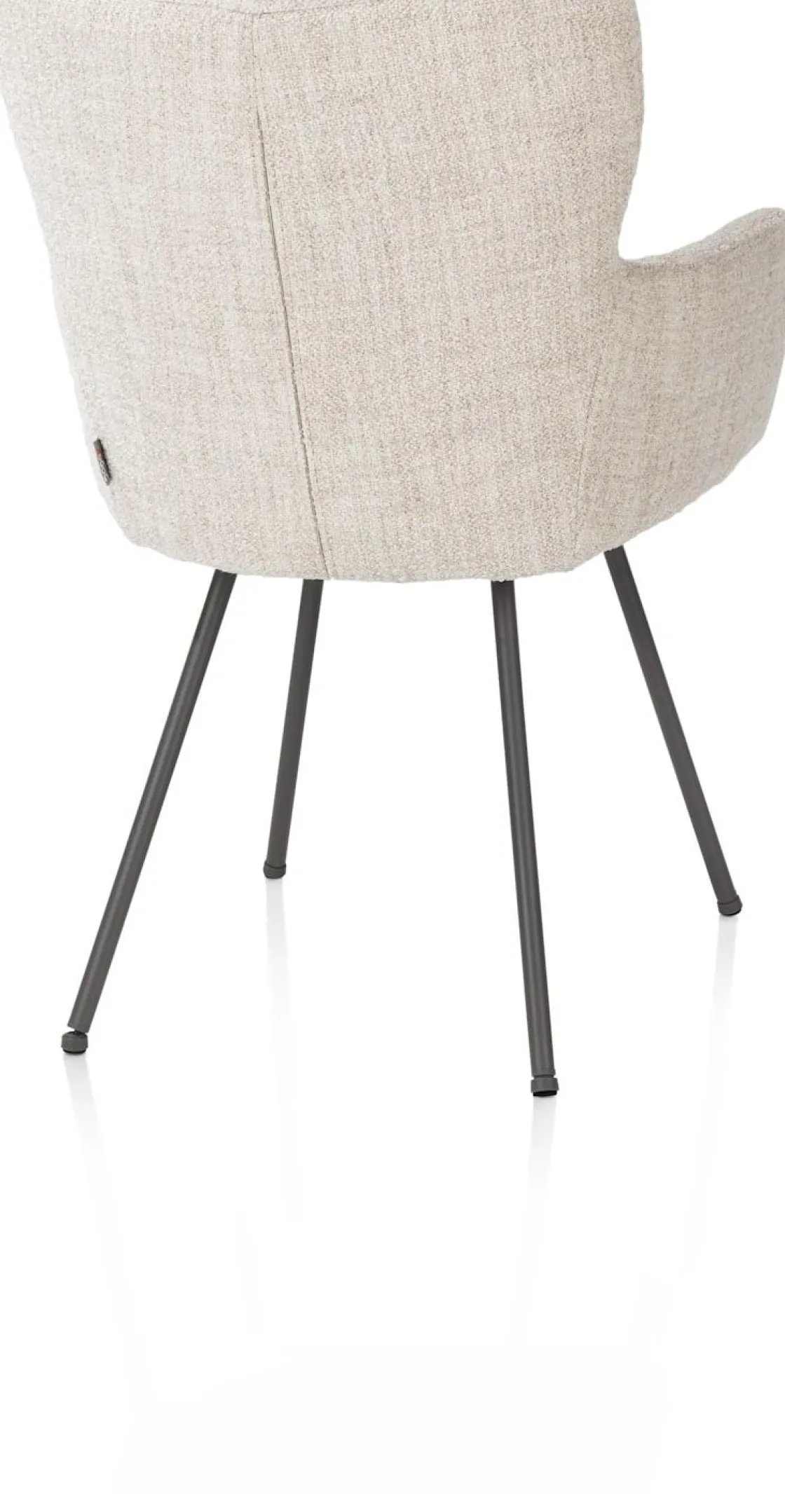 XOOON Sage, armstoel 4-pootjes graphiet - stof Luton - Creme^ Armstoelen