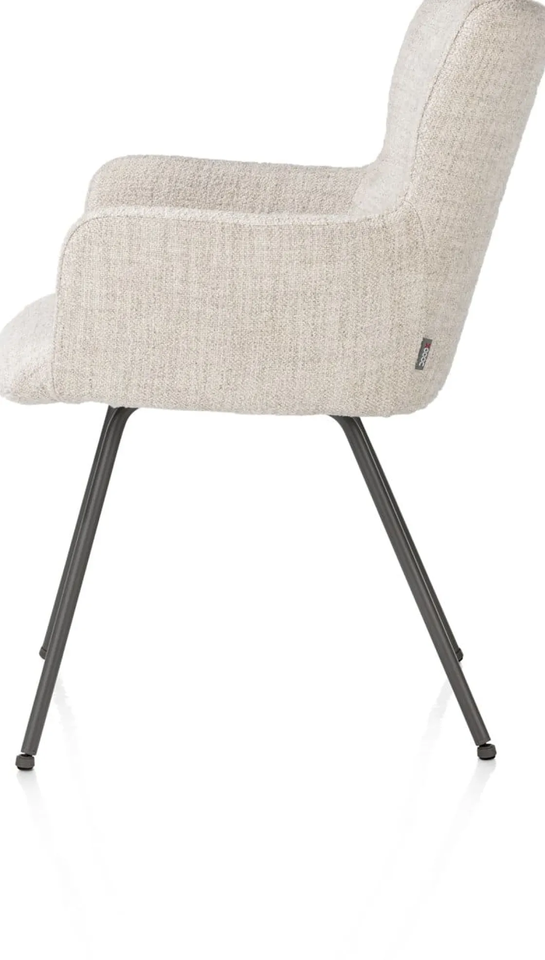 XOOON Sage, armstoel 4-pootjes graphiet - stof Luton - Creme^ Armstoelen