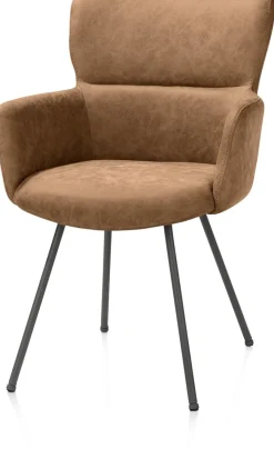 XOOON Sage, armstoel 4-pootjes graphiet - stof Oregon - Desert^ Armstoelen