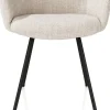 XOOON Sage, armstoel 4-pootjes rough off black - stof Luton - Creme^ Armstoelen