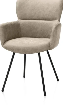 XOOON Sage, armstoel 4-pootjes rough off black - stof Oregon - beige^ Armstoelen