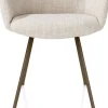 XOOON Sage, armstoel 4-pootjes steelbrown - stof Luton - Creme^ Armstoelen