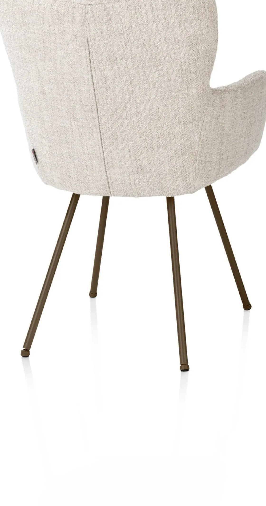 XOOON Sage, armstoel 4-pootjes steelbrown - stof Luton - Creme^ Armstoelen