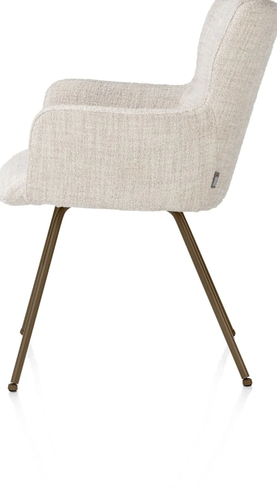 XOOON Sage, armstoel 4-pootjes steelbrown - stof Luton - Creme^ Armstoelen