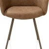 XOOON Sage, armstoel 4-pootjes steelbrown - stof Oregon - Desert^ Armstoelen