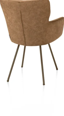 XOOON Sage, armstoel 4-pootjes steelbrown - stof Oregon - Desert^ Armstoelen