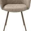 XOOON Sage, armstoel 4-pootjes steelbrown - stof Oregon - beige^ Armstoelen