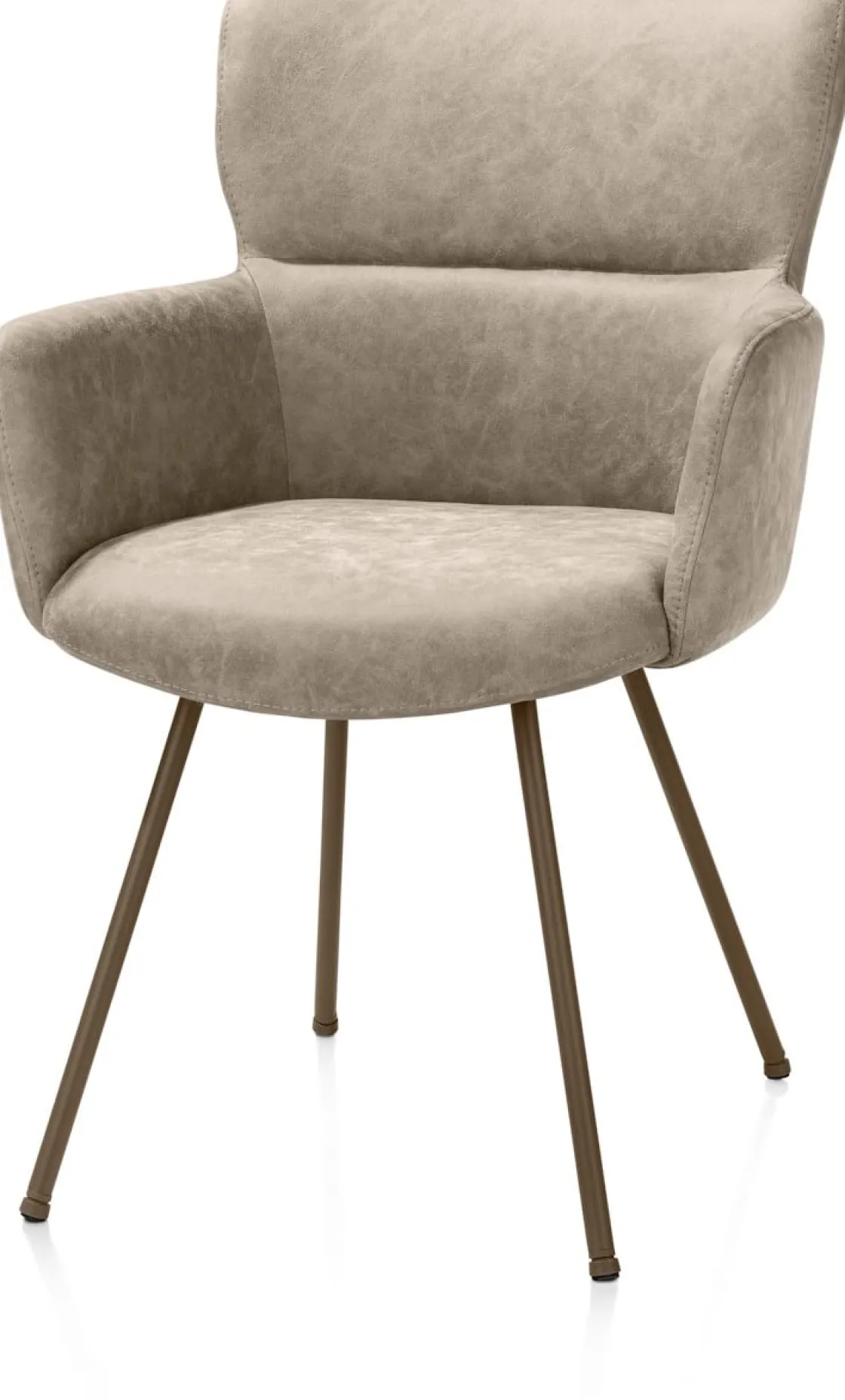 XOOON Sage, armstoel 4-pootjes steelbrown - stof Oregon - beige^ Armstoelen