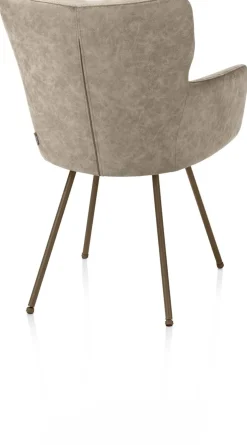 XOOON Sage, armstoel 4-pootjes steelbrown - stof Oregon - beige^ Armstoelen
