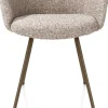 XOOON Sage, armstoel 4-pootjes steelbrown - stof Luton - koper^ Armstoelen