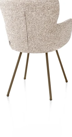 XOOON Sage, armstoel 4-pootjes steelbrown - stof Luton - koper^ Armstoelen