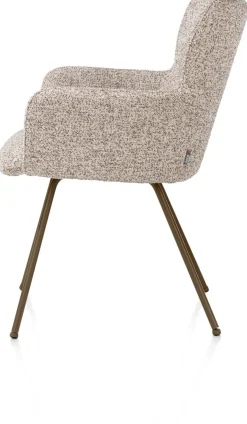 XOOON Sage, armstoel 4-pootjes steelbrown - stof Luton - koper^ Armstoelen