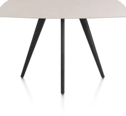 XOOON Saluti, BARTAFEL OVAAL 150 X 105 CM. - 4-POOTJES - ROUGH OFF BLACK - Light sand^ Bartafels
