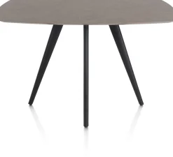 XOOON Saluti, BARTAFEL OVAAL 150 X 105 CM. - 4-POOTJES - ROUGH OFF BLACK - Lava^ Bartafels