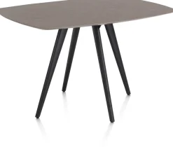 XOOON Saluti, BARTAFEL OVAAL 150 X 105 CM. - 4-POOTJES - ROUGH OFF BLACK - Lava^ Bartafels