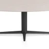 XOOON Saluti, EETKAMERTAFEL ELLIPS 240 X 110 CM. - CENTRALE POOT - ROUGH OFF BLACK - Light sand^ Eettafels