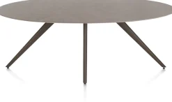 XOOON Saluti, EETKAMERTAFEL ELLIPS 210 X 105 CM. - 4-POOTJES - STEELBROWN - Lava^ Eettafels