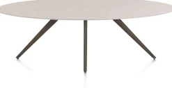 XOOON Saluti, EETKAMERTAFEL ELLIPS 240 X 110 CM. - 4-POOTJES - STEELBROWN - Light sand^ Eettafels