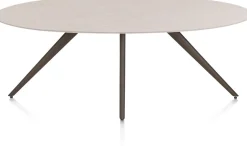 XOOON Saluti, EETKAMERTAFEL ELLIPS 210 X 105 CM. - 4-POOTJES - STEELBROWN - Light sand^ Eettafels