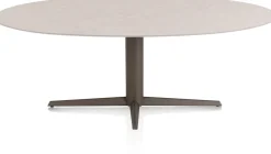 XOOON Saluti, EETKAMERTAFEL ELLIPS 210 X 105 CM. - CENTRALE POOT - STEELBROWN - Light sand^ Eettafels