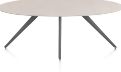 XOOON Saluti, EETKAMERTAFEL ELLIPS 210 X 105 CM. - 4-POOTJES - GRAPHIET - Light sand^ Eettafels