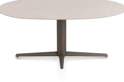 XOOON Saluti, EETKAMERTAFEL ELLIPS 180 X 105 CM. - CENTRALE POOT - STEELBROWN - Light sand^ Eettafels