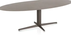 XOOON Saluti, EETKAMERTAFEL ELLIPS 240 X 110 CM. - CENTRALE POOT - STEELBROWN - Lava^ Eettafels