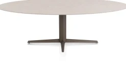 XOOON Saluti, EETKAMERTAFEL ELLIPS 240 X 110 CM. - CENTRALE POOT - STEELBROWN - Light sand^ Eettafels