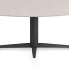 XOOON Saluti, EETKAMERTAFEL ELLIPS 210 X 105 CM. - CENTRALE POOT - ROUGH OFF BLACK - Light sand^ Eettafels