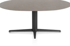 XOOON Saluti, EETKAMERTAFEL ELLIPS 180 X 105 CM. - CENTRALE POOT - ROUGH OFF BLACK - Lava^ Eettafels