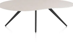 XOOON Saluti, EETKAMERTAFEL ORGANISCH 210 X 120 CM. - 4-POOTJES - ROUGH OFF BLACK - Light sand^ Eettafels