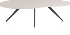 XOOON Saluti, EETKAMERTAFEL ORGANISCH 240 X 120 CM. - 4-POOTJES - ROUGH OFF BLACK - Light sand^ Eettafels