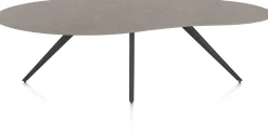 XOOON Saluti, EETKAMERTAFEL ORGANISCH 240 X 120 CM. - 4-POOTJES - ROUGH OFF BLACK - Lava^ Eettafels