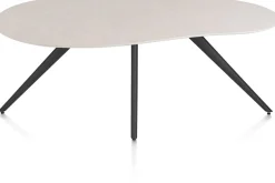 XOOON Saluti, EETKAMERTAFEL ORGANISCH 180 X 120 CM. - 4-POOTJES - ROUGH OFF BLACK - Light sand^ Eettafels