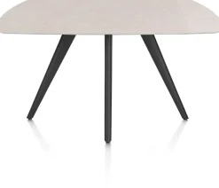 XOOON Saluti, EETKAMERTAFEL OVAAL 150 X 105 CM. - 4-POOTJES - ROUGH OFF BLACK - Light sand^ Eettafels