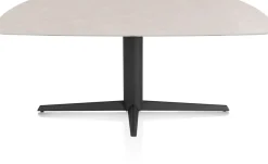 XOOON Saluti, EETKAMERTAFEL OVAAL 180 X 105 CM. - CENTRALE POOT - ROUGH OFF BLACK - Light sand^ Eettafels