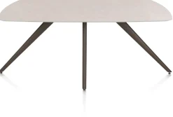 XOOON Saluti, EETKAMERTAFEL OVAAL 180 X 105 CM. - 4-POOTJES - STEELBROWN - Light sand^ Eettafels