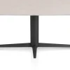 XOOON Saluti, EETKAMERTAFEL OVAAL 210 X 105 CM. - CENTRALE POOT - ROUGH OFF BLACK - Light sand^ Eettafels