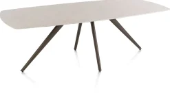 XOOON Saluti, EETKAMERTAFEL OVAAL 240 X 110 CM. - 4-POOTJES - STEELBROWN - Light sand^ Eettafels