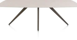 XOOON Saluti, EETKAMERTAFEL OVAAL 240 X 110 CM. - 4-POOTJES - STEELBROWN - Light sand^ Eettafels