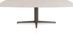 XOOON Saluti, EETKAMERTAFEL OVAAL 240 X 110 CM. - CENTRALE POOT - STEELBROWN - Light sand^ Eettafels