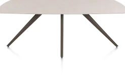 XOOON Saluti, EETKAMERTAFEL OVAAL 210 X 105 CM. - 4-POOTJES - STEELBROWN - Light sand^ Eettafels