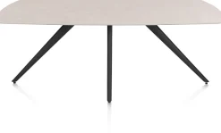 XOOON Saluti, EETKAMERTAFEL OVAAL 210 X 105 CM. - 4-POOTJES - ROUGH OFF BLACK - Light sand^ Eettafels